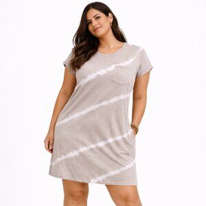 🔥5/$35🔥 GAP Cream & White Tie Dye T-Shirt Dress | M/L